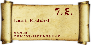 Tassi Richárd névjegykártya